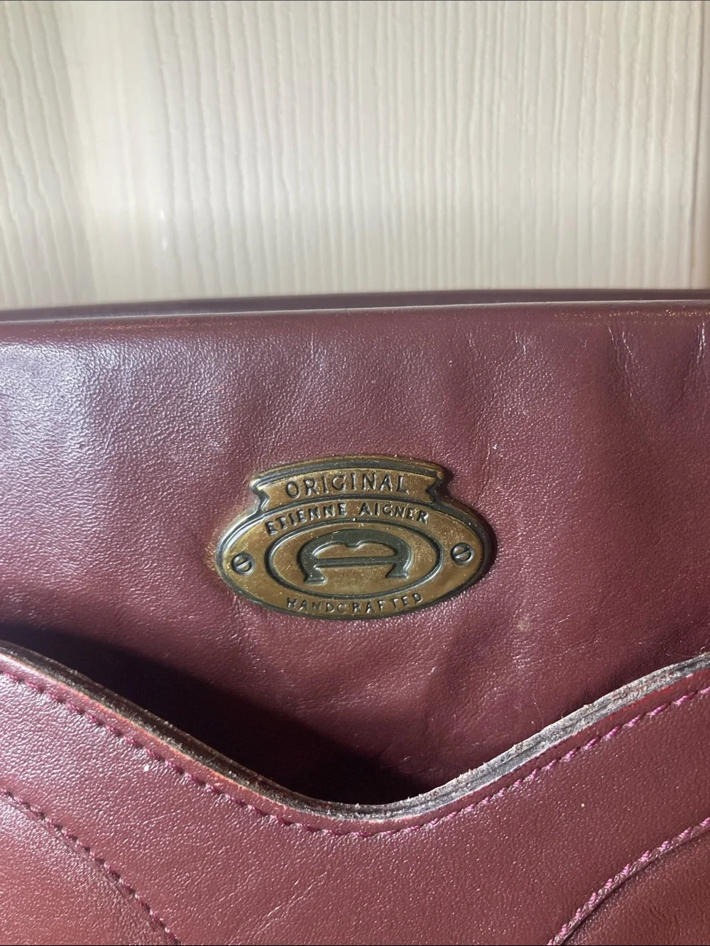Etienne Aigner Burgundy Leather Shoulder Bag